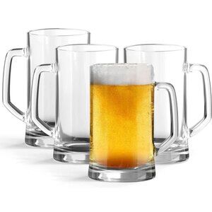 Beer Mugs, Beer Glasses, Set of 4, 12.7 Oz